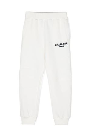 pantalone in cotone bianco BALMAIN PARIS KIDS | BT6P00Z0001102